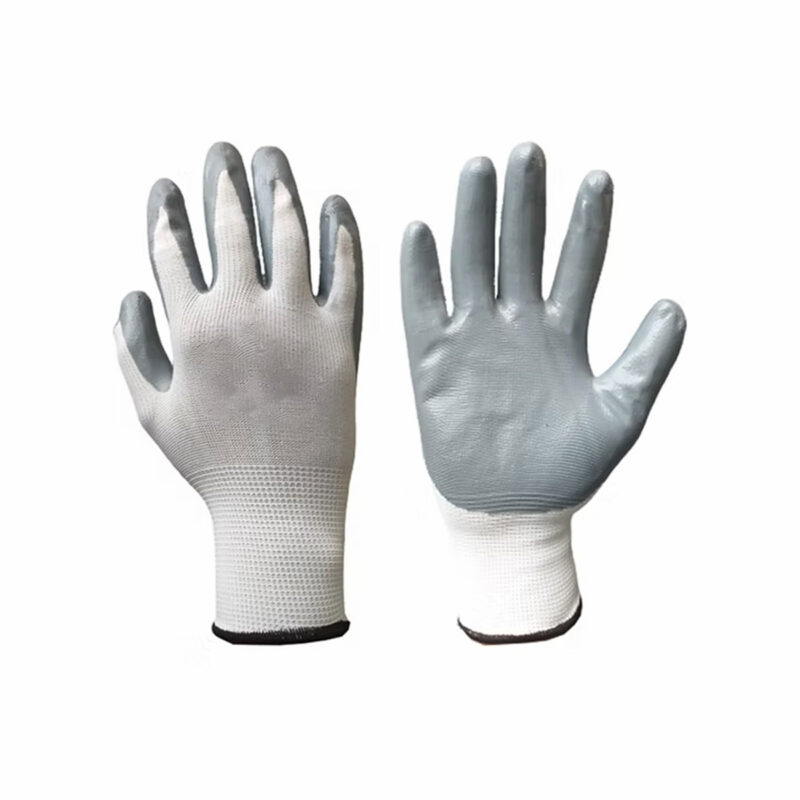 Grey Nitrile Palm Coated Gloves